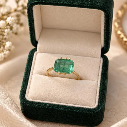 Natural Zambian Emerald 3.24 Ct, Emerald Cut, 10x7.5mm Green Gemstone (Loose Stone)