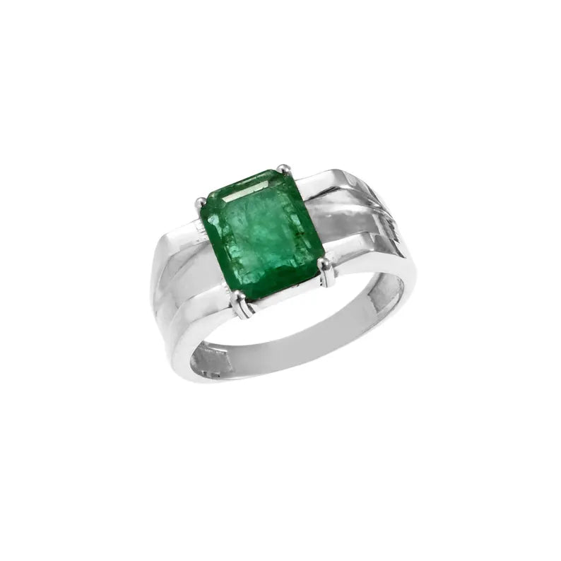 Natural Zambian Emerald Ring, 2.50 Ct Octagon Emerald, 925 Sterling Silver Ring, GCC Certified Emerald, Handmade Gemstone Ring