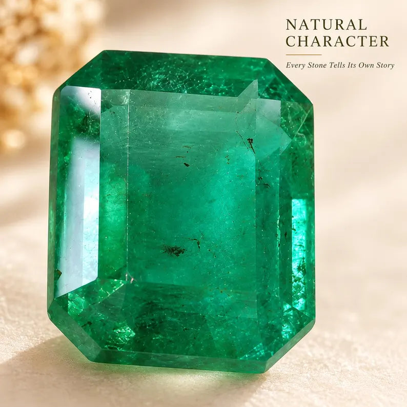 Natural Zambian Emerald 3.24 Ct, Emerald Cut, 10x7.5mm Green Gemstone (Loose Stone)