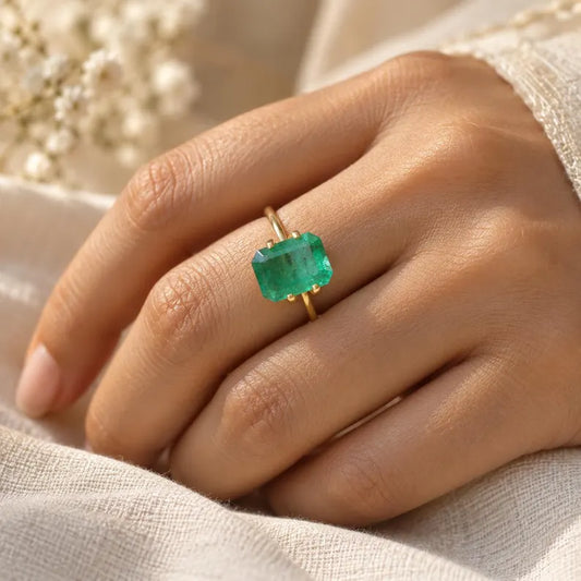 Natural Zambian Emerald 3.24 Ct, Emerald Cut, 10x7.5mm Green Gemstone (Loose Stone)