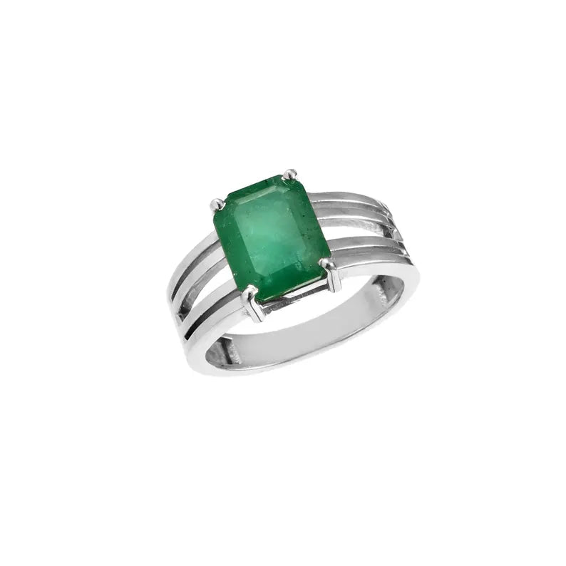 Natural Zambian Emerald Ring, 5.10 Ct Octagon Emerald, 925 Sterling Silver Ring, GCC Certified Emerald, Handmade Gemstone Ring