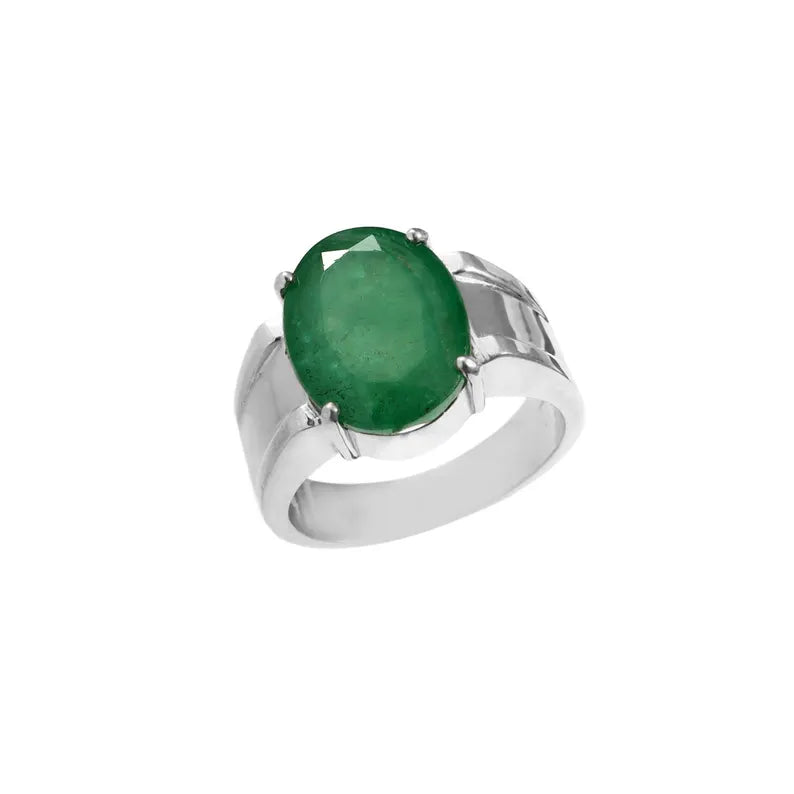 Natural Zambian Emerald Ring, 8.10 Ct Oval Emerald, 925 Sterling Silver Ring, GCC Certified Emerald, Handmade Gemstone Ring