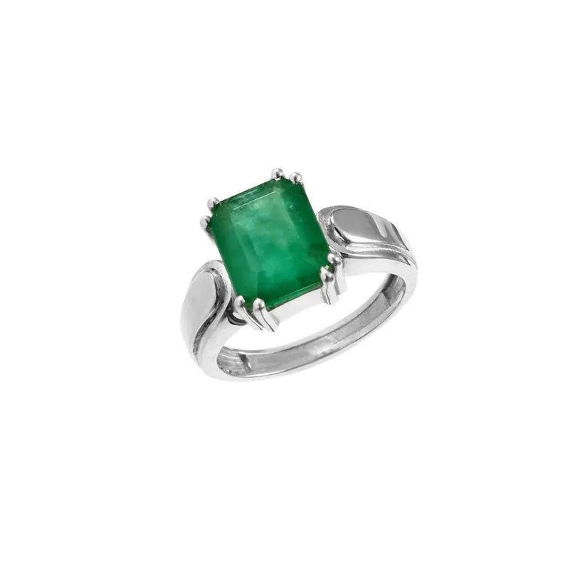 Natural Zambian Emerald Ring, 5.25 Ct Octagon Emerald, 925 Sterling Silver Ring, GCC Certified Emerald, Handmade Gemstone Ring