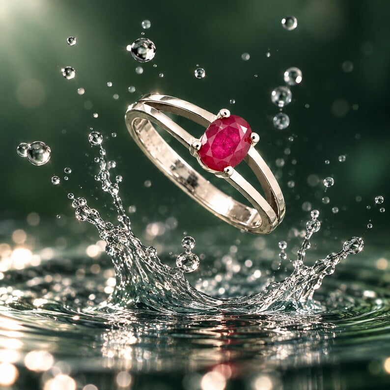 Natural Mozambique Ruby Ring, Oval Ring for Women, Red Gemstone Ring, July Birthstone Ring, Ruby Engagement Ring, Anniversary Gift for Her