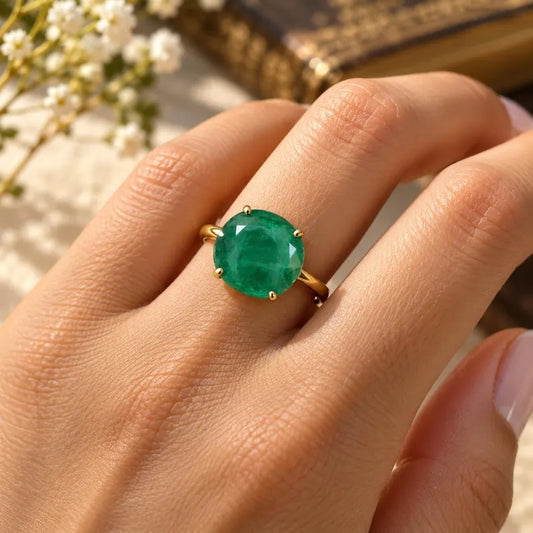 3.16 Ct Oval Faceted Green Gemstone, Custom Jewelry Setting (8.05 × 10.5mm)