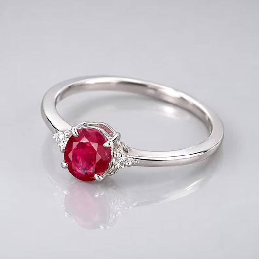 Oval Ruby Ring Natural Mozambique, 1.862 GMS, Ruby Engagement Ring, 0.80 ct Red Gemstone Promise Ring, Achievement Gift for Her