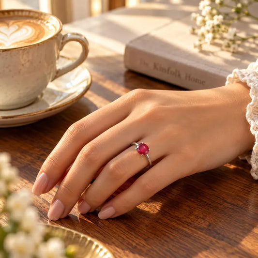 Oval Ruby Ring, 0.97 CT Ruby Solitaire Ring, Ruby Engagement Ring, July Birthstone Ring, Anniversary Gift for Her, Promise Ring