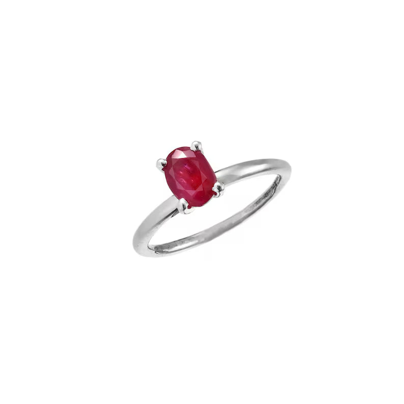 Oval Ruby Ring, Ruby Engagement Ring, 0.90 CTS, Dainty Red Gemstone Ring, 2.055 GMS, Promise Ring for Her, Anniversary Gift